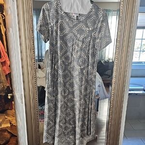 Elegant Gray Patterned Women's Dress